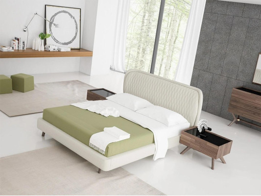 Bedroom Set 5tlg Luxury Double Bed 2x Bedside tables Luxury Chest of drawers with Mirror