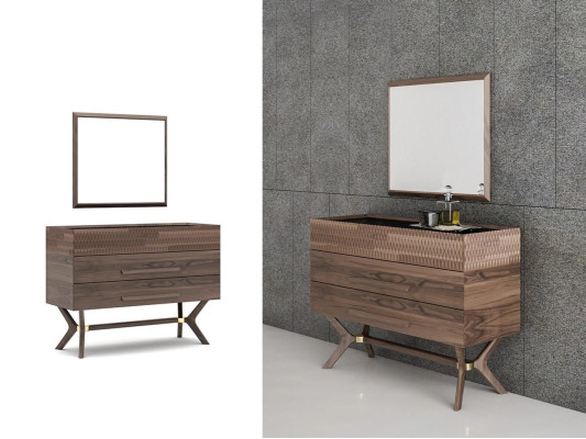 Bedroom Set 5tlg Luxury Double Bed 2x Bedside tables Luxury Chest of drawers with Mirror