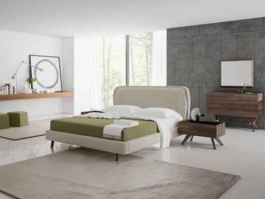 Bedroom Set 5tlg Luxury Double Bed 2x Bedside tables Luxury Chest of drawers with Mirror