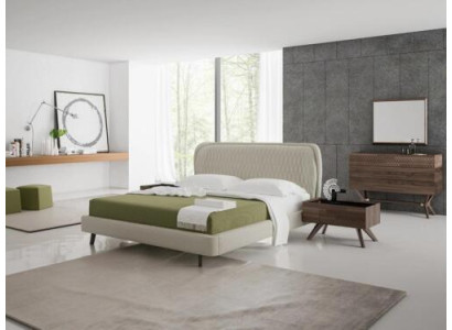 Bedroom Set 5tlg Luxury Double Bed 2x Bedside tables Luxury Chest of drawers with Mirror