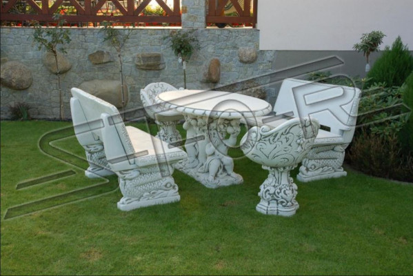 Stool Garden Design Antique Style Stone Patio Furniture Benches Outdoor