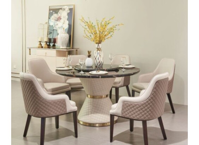 Table Chair Set Dining room Suite Dining set Table Round Dining table 7 pieces.