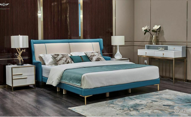 Bed 2x Bedside table Bedroom Set Beds Furniture Classic Furniture Sets