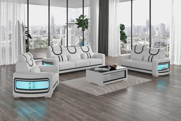 Sofa set luxury complete e sofa set brown imitation leather sofa 321
