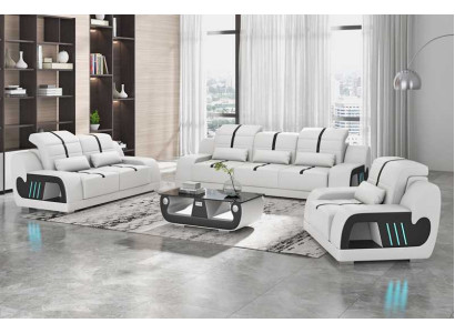 Couch set luxury sofa set Complete e White Imitation leather Sofa 321