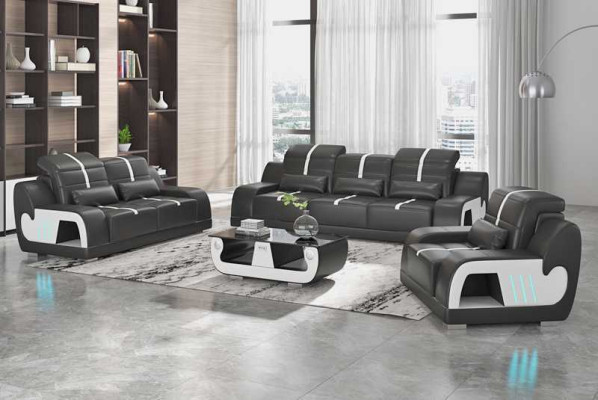 Couch set luxury sofa set Complete e White Imitation leather Sofa 321