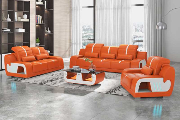 Couch set luxury sofa set Complete e White Imitation leather Sofa 321