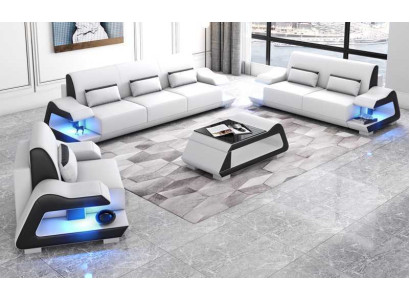 Couch set Sofa set Leather sofas Sofa Complete e 3-piece White Set 3+2+1