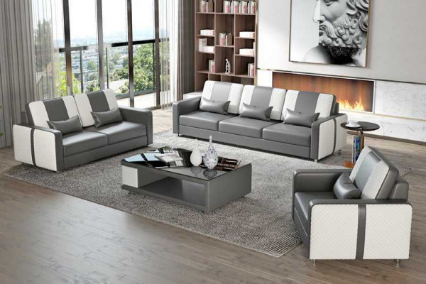 Complete e Sofa sofa set luxury sofa set gray imitation leather 321