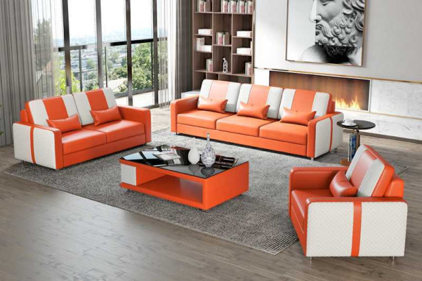 Complete e Sofa sofa set luxury sofa set gray imitation leather 321