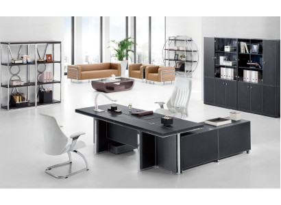 Office Desk + Shelf Wardrobe 2 pcs. Set Filing cabinet Furniture Furnishings