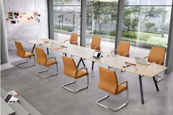 Office Set 8x Conference Chairs & Conference table Complete set meeting table 9 pieces.