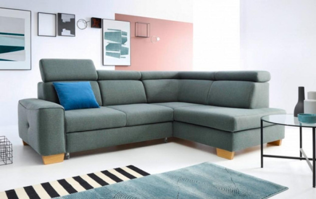 Corner suite Corner sofa L-shape Fabric sofa Couch Sofa Gray Upholstered sofa Seat