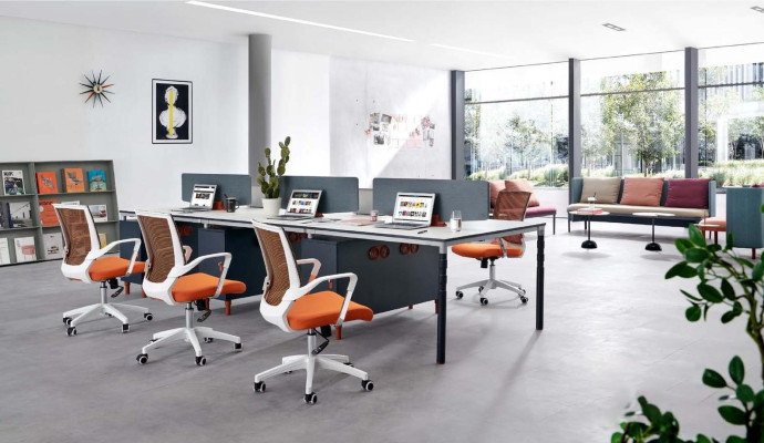 Office desk Counter 2 People Table Workplace 2 Chairs Design Table
