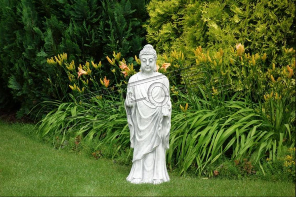 Decorative Buddha sculpture in stone effect. Figure Large sculpture for garden