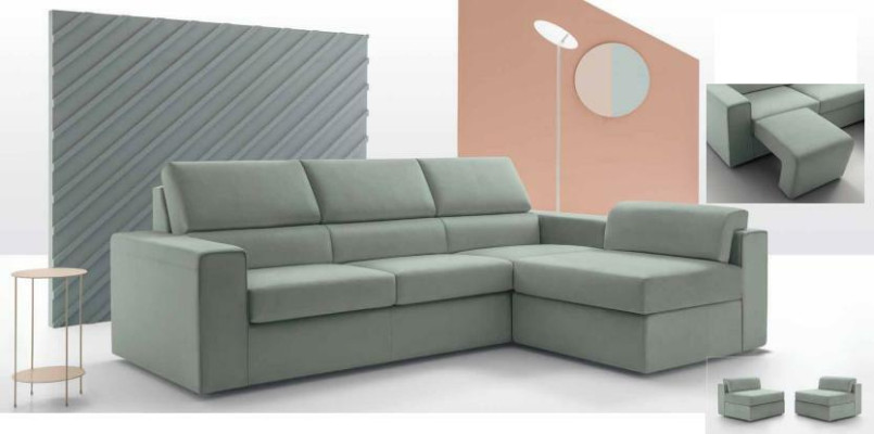 Corner sofa L-shape Furniture Leather Upholstered furniture Living room Modern Luxury Green alfitalia