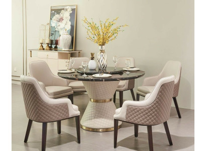 Design Wood Table Round Dining table Round Dining Tables 130cm Luxury Class Living room