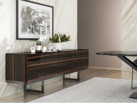 Dining room set 6 pieces dining table 4x chairs complete sideboard design furniture wood