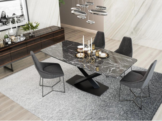 Dining room set 6 pieces dining table 4x chairs complete sideboard design furniture wood