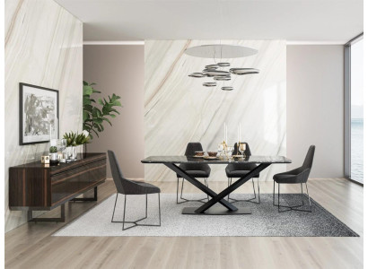 Dining room set 6 pieces dining table 4x chairs complete sideboard design furniture wood
