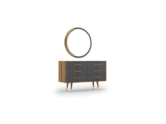 Design Bedroom Complete 5tlg Bed 2x Bedside tables Chest of drawers with Mirror