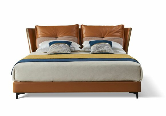 Designer Bed Bedroom Beds Textile Leather Hotel Luxury Upholstery Fabric Seat