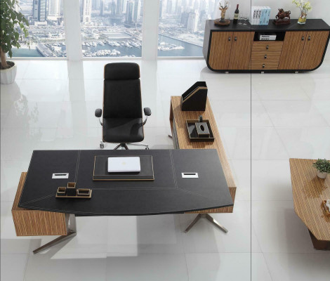 Designer Office Work Room Set Armchair Decorative Corner Desk Complete Set