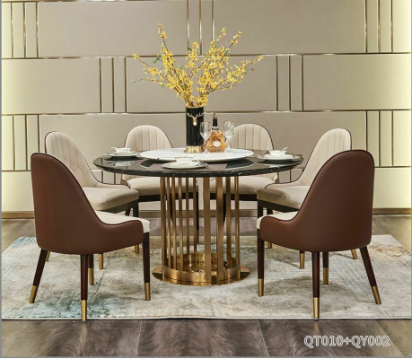 stainless steel Furniture Dining table Round dining set Dining set Dining room