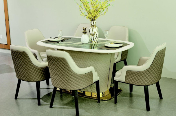 Dining table Dining room Designer Upholstery Luxury Table Tables 160x90cm Dining tables Leather