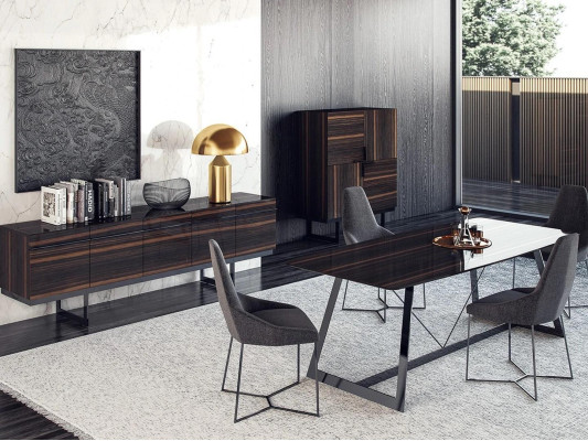 Dining room set 7 pieces luxury dining table 4x chairs design chest of drawers sideboard new