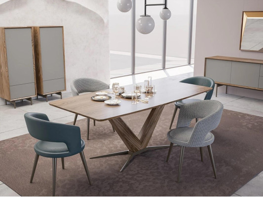 Dining room Set 9 pieces Dining table Complete Chairs 4x Wood Sideboard new wooden cabinet