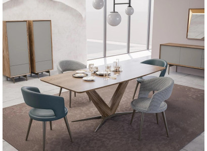 Dining room Set 9 pieces Dining table Complete Chairs 4x Wood Sideboard new wooden cabinet