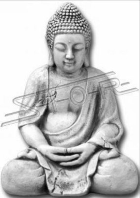 Figure Buddha sculpture in stone effect. Large decorative sculpture for garden