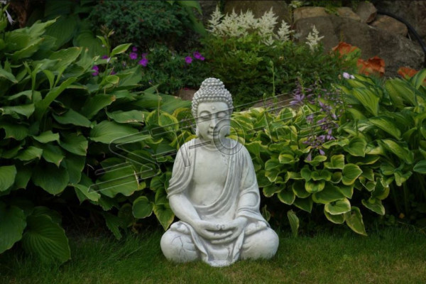 Figure Buddha sculpture in stone effect. Large sculpture for decorative garden