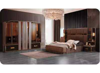 Suite Luxury Bedroom Double bed Suite Bed Set 4pcs Beige