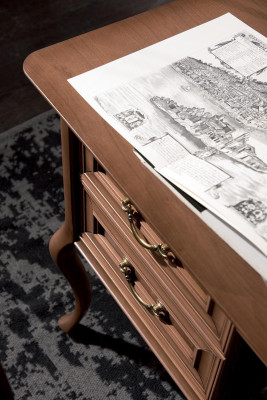 Classic r Desk with Armchair Luxury Office Furnishings Wood Furniture