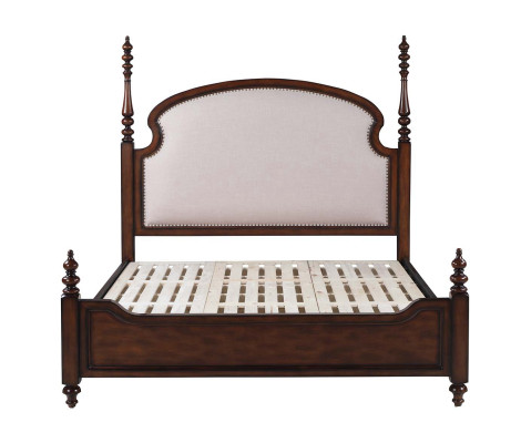 Classic s Bedroom Bed Brown Textile Beds Upholstery Double 180x200cm new