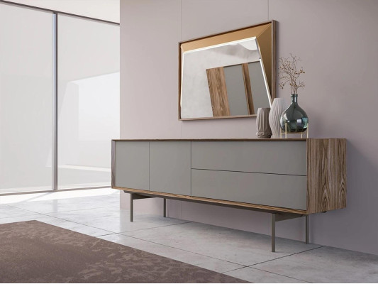 Complete Dining room Sideboard with Mirror Design Wooden Cabinet Furnishings