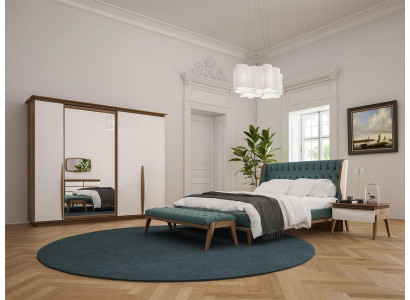 Complete Bedroom Bed 2x Bedside tables Modern Wardrobe Stool new