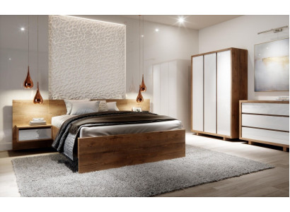 Complete's Bedroom Set Bed Bedside table Wardrobe Chest of drawers Design 5 pcs.