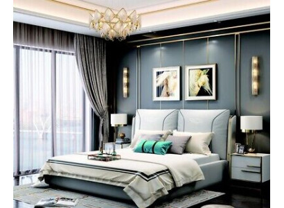 Leather bed new Beds Upholstered bed Double bed Designer Bed Marriage bed