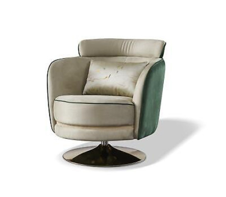 Armchair Design Armchair Rotary Upholstery Leather Living room Velvet Gastro Chair