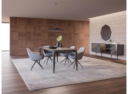 Luxury Dining room Complete Dining table 4x Chairs Furnishings Sideboard with Mirror