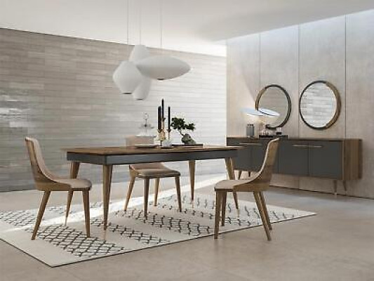 Luxury Dining room Set Dining table 4x Chairs Luxury Sideboard with 2x Mirror new Set