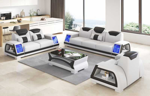 Complete e couch set sofa set leather sofas sofa 3-piece sofas brown