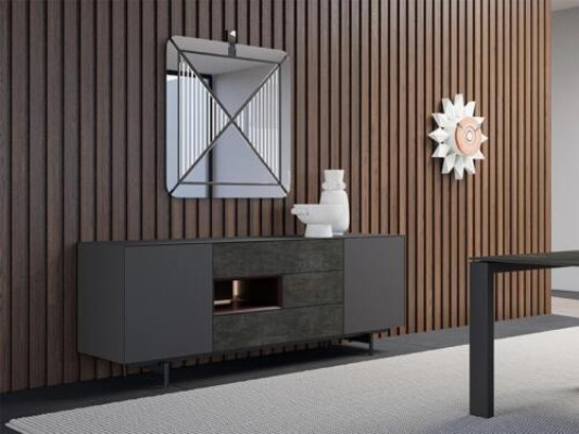 Modern Set Dining room Sideboard with Mirror Furnishings Luxury Design