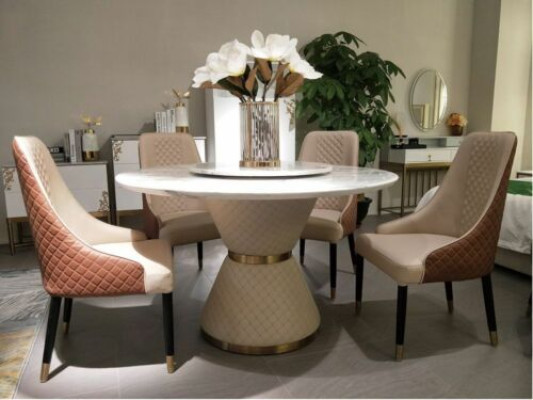 Round Dining table Table Group Dining room Living room Suite Wood Design