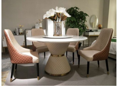 Round Dining table Table Group Dining room Living room Suite Wood Design