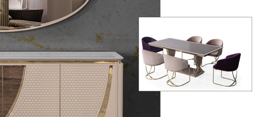 Suite Table Group 7 pieces. Set Complete Sets Dining room Set Dining table 6x Chair