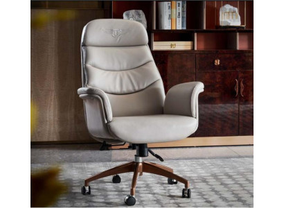 Office chair Beige Leather stainless steel Study room Office Furniture Luxury Furnishings new